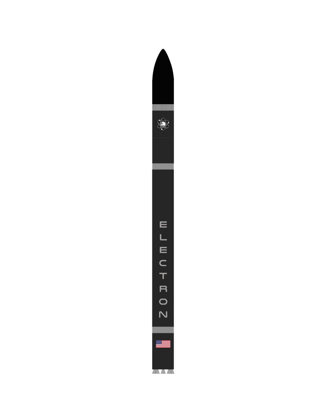 ロケットラボのElectronロケットが打ち上げ準備態勢で立つ様子